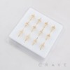 MULTI CZ CROSS CRUCIFIX  316L SURGICAL STEEL NOSE HOOP BOX